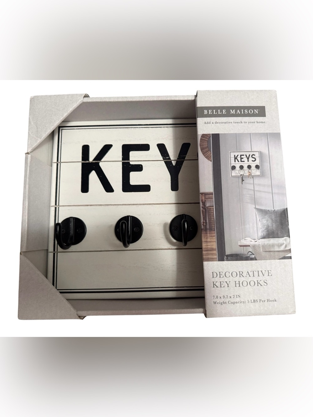 Belle Maison Farmhouse Decorative Key Holder Wall Hooks
